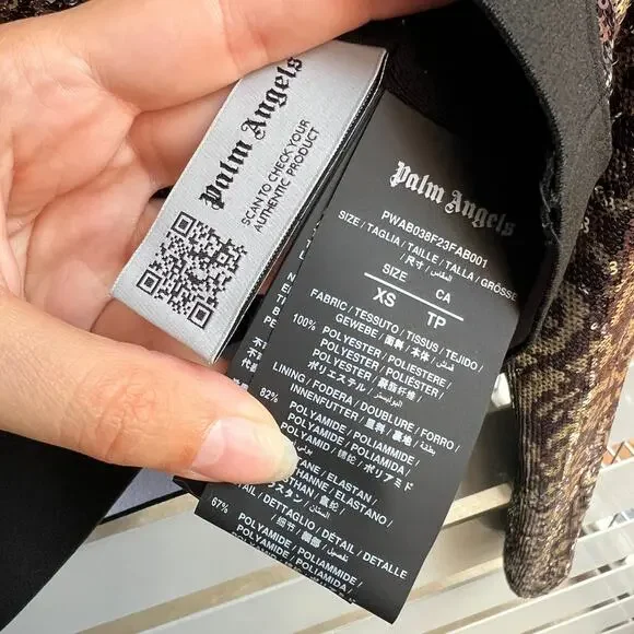 SOLD!!! NWT NEW Palm Angels Leopard Sequin Crop Top Size XS - Picture 7 of 7